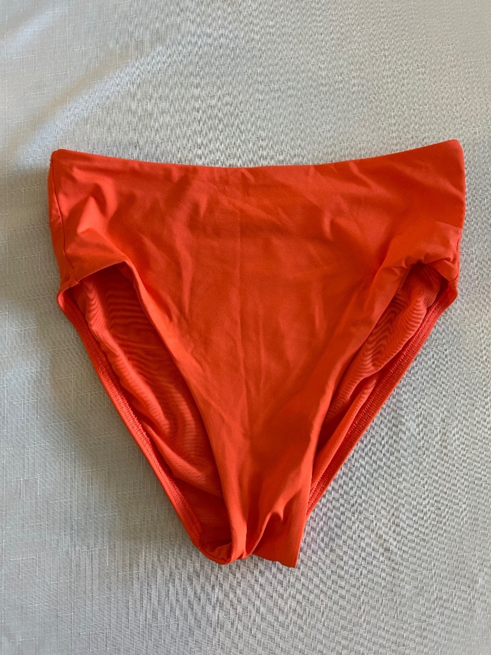 Lands' End Neon Orange Tugless High Waisted High Leg Bikini Bottoms Size 10 / 12